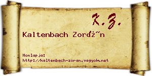 Kaltenbach Zorán névjegykártya